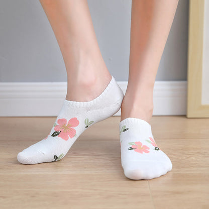 Plus Size Soft Flowers No Show Socks(10 Pairs) - image 3