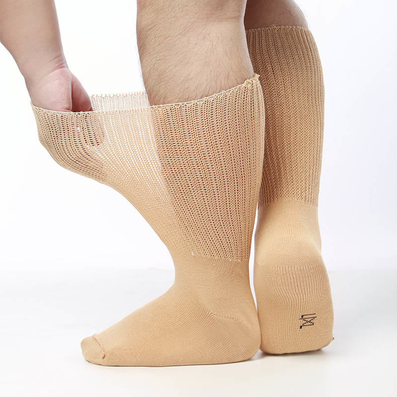 Plus Size Extra Wide Knee High Diabetic Socks(2 Pairs) - Nude - S/M - image 4