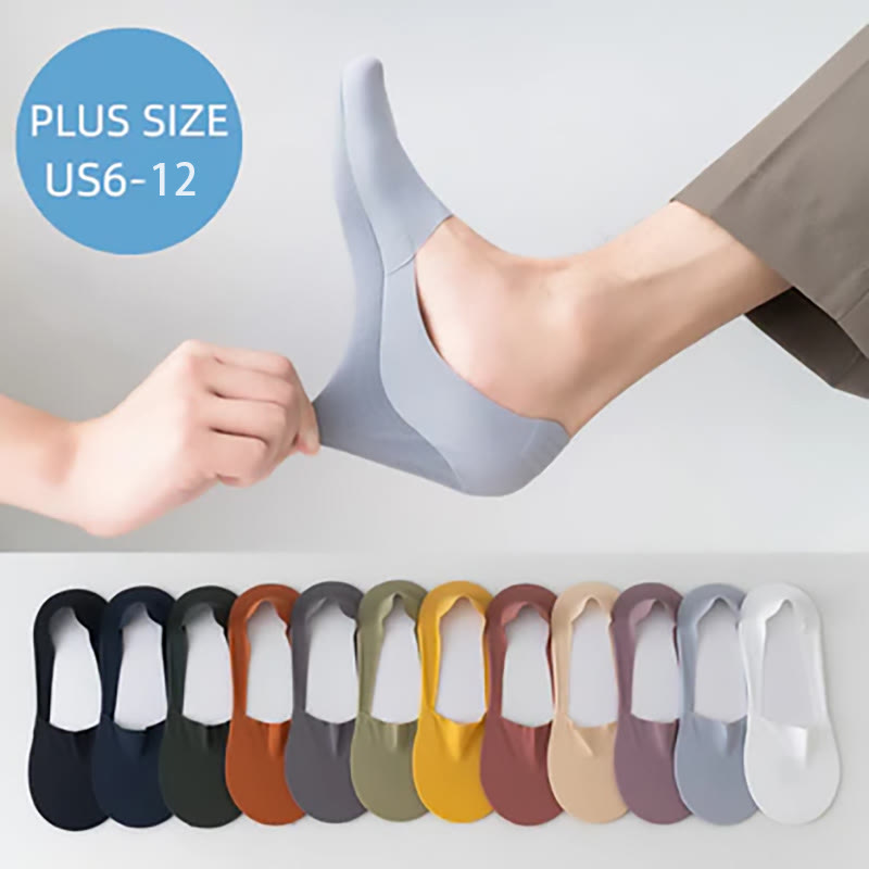 Unisex Plus Size Deep Mouth Boat Socks(5 Pairs)