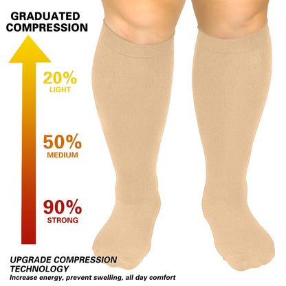Plusock Plus Size Pure Color Compression Socks 2XL-7XL - image 5