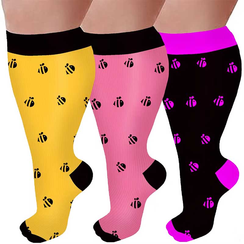 Plus Size Bee Compression Socks(3 Pairs) - image 5
