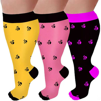 Plus Size Bee Compression Socks(3 Pairs) - image 5