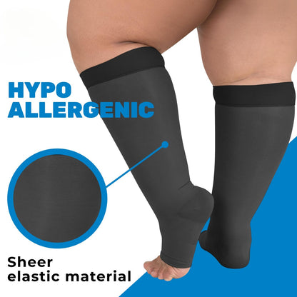 Plus Size Sheer Open Toe Compression Socks - image 2