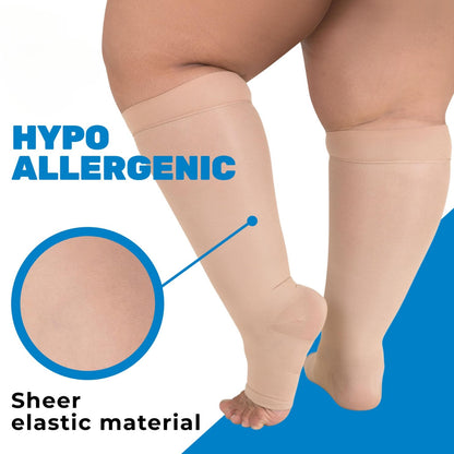 Plus Size Sheer Open Toe Compression Socks - image 4