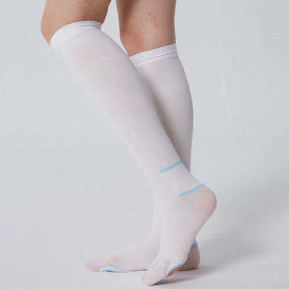 Plus Size White Breathable Compression Socks