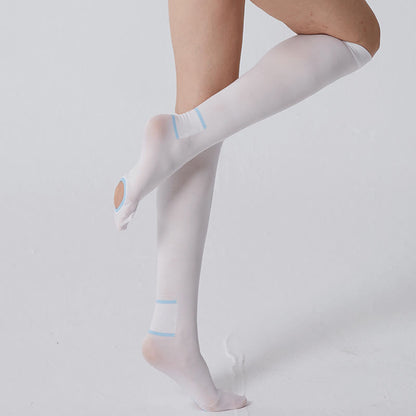 Plus Size White Breathable Compression Socks