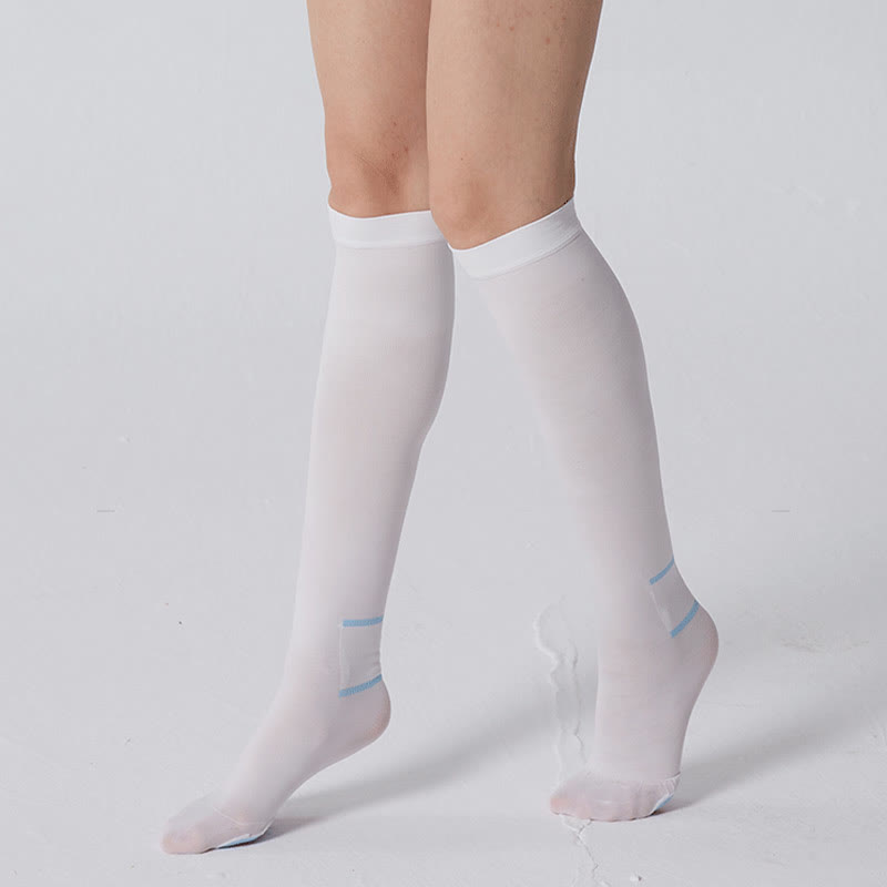Plus Size White Breathable Compression Socks - White - XL - image 3