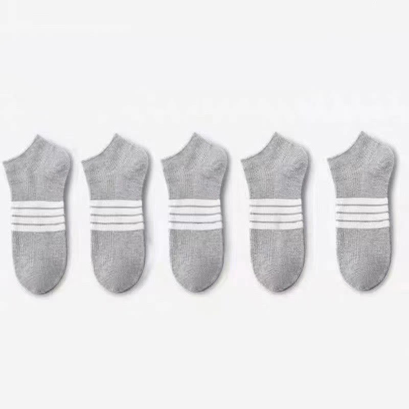 Stripe Ankle Socks(10 Pairs) - Light Gray - EU39-44(US6-10) - image 9