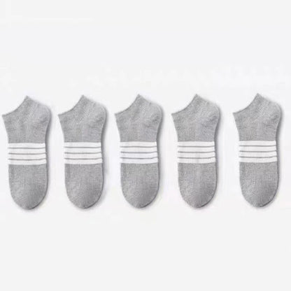 Stripe Ankle Socks(10 Pairs) - Light Gray - EU39-44(US6-10) - image 9