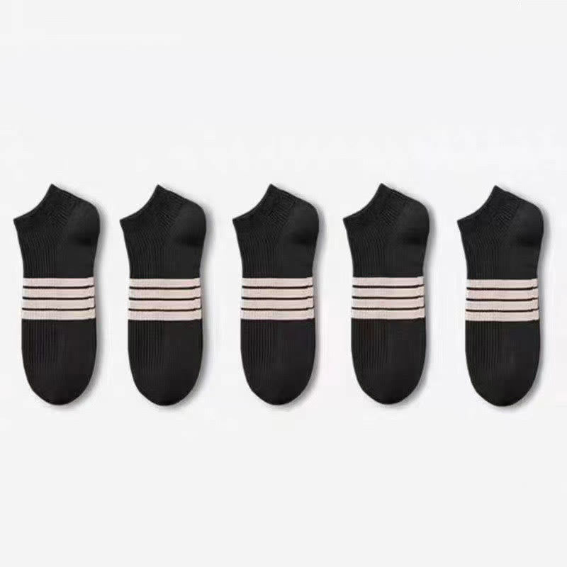 Stripe Ankle Socks(10 Pairs) - Black - EU39-44(US6-10) - image 8