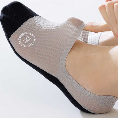 Plus Size Waffle Ice Silk No Show Socks(6 Pairs)