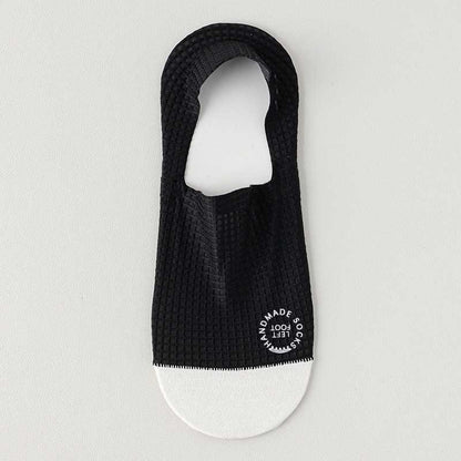 Waffle Ice Silk No Show Socks(6 Pairs) - Black - EU38-44(US5-10) - image 9