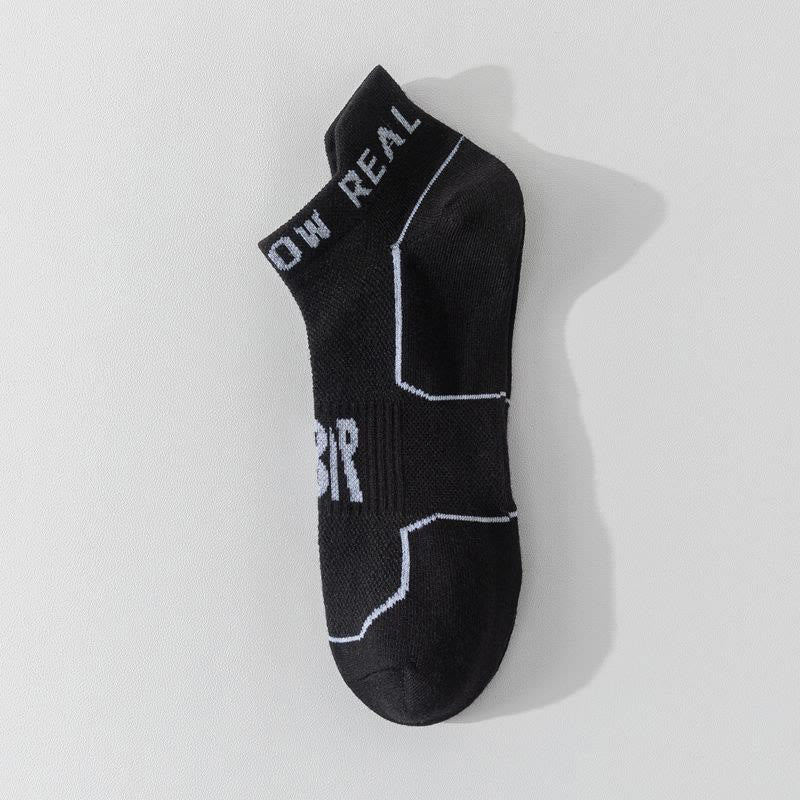 Plus Size Summer Sport Ankle Compression Socks(5 Pairs) - Black - EU44-50(US10-15) - image 5