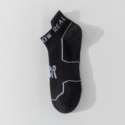 Plus Size Summer Sport Ankle Compression Socks(5 Pairs) - Black - EU44-50(US10-15) - image 5