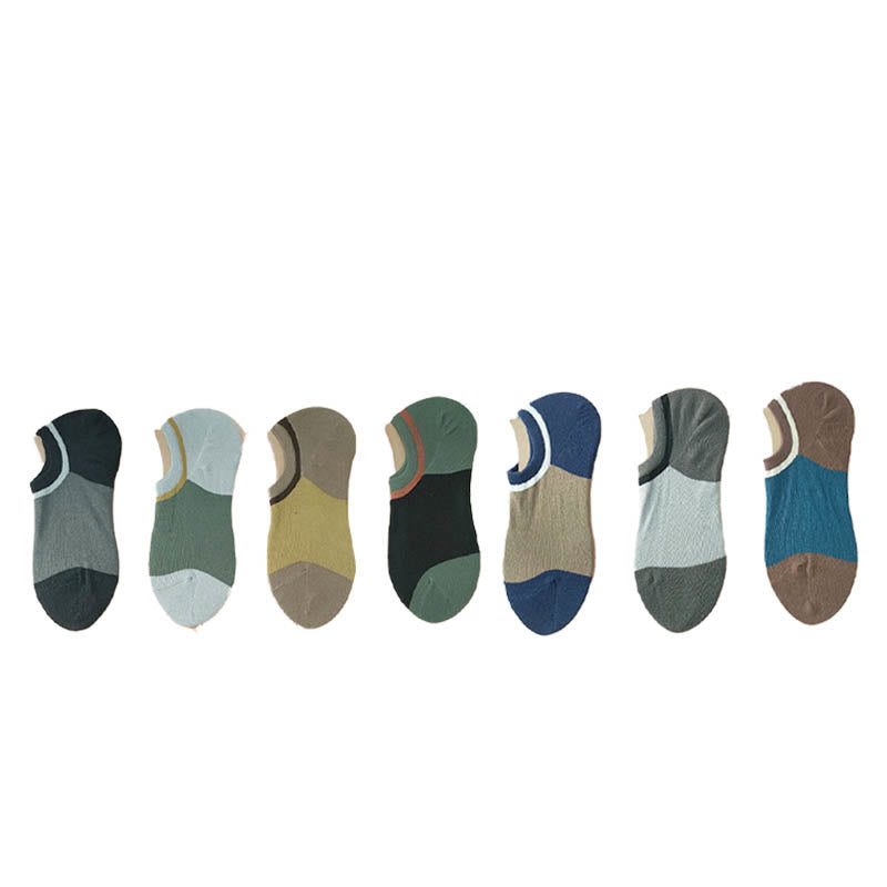 Color Matching No Show Socks(7 Pairs) - Multicolor - EU39-45(US6-11) - image 0