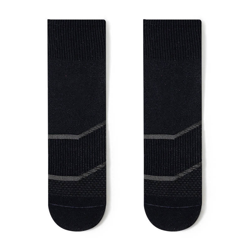 Plus Size Fashion Quarter Compression Socks(4 Pairs) - Black - EU44-50(US10-15) - image 6