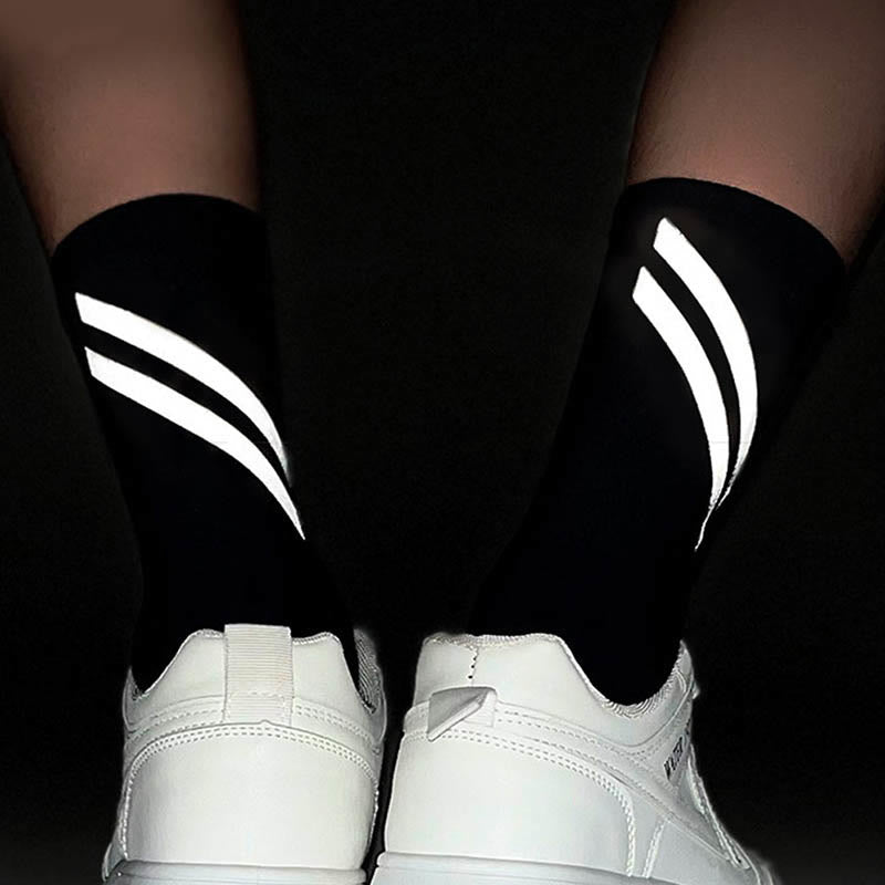 Plus Size Reflective Quarter Compression Socks(3 Pairs) - image 4