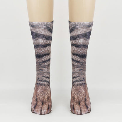 Plus Size 3D Animal Paws Quarter Socks(3 Pairs) - Cat - EU38-44(US5-10) - image 3