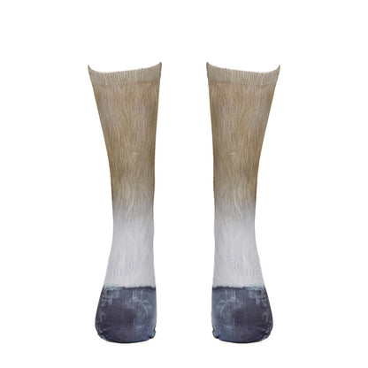 Plus Size Horse Eagle Tiger Paws Quarter Socks(3 Pairs) - image 9