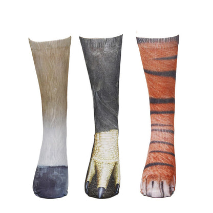 Horse Eagle Tiger Paws Quarter Socks(3 Pairs) - Multicolor - EU38-44(US5-10) - image 0