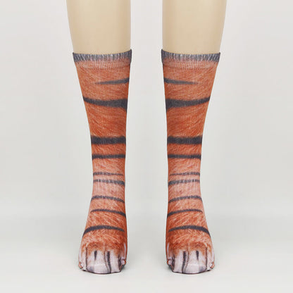 Horse Eagle Tiger Paws Quarter Socks(3 Pairs) - Tiger - EU38-44(US5-10) - image 5