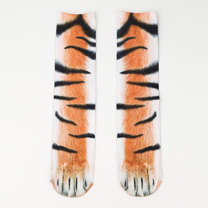 Plus Size Zebra Elephant Tiger Paws Quarter Socks(3 Pairs) - image 2