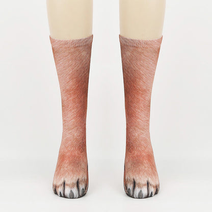 Plus Size Polar Bear Fox Leopard Paws Quarter Socks(3 Pairs) - Fox - EU38-44(US5-10) - image 4