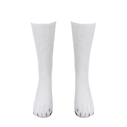 Plus Size Polar Bear Fox Leopard Paws Quarter Socks(3 Pairs) - image 5