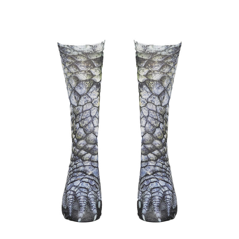 Plus Size Eagle Lizard Leopard Paws Quarter Socks(3 Pairs) - image 5
