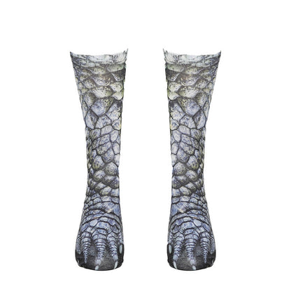 Plus Size Eagle Lizard Leopard Paws Quarter Socks(3 Pairs) - image 5
