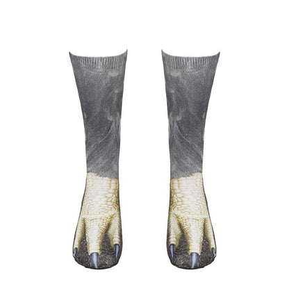 Plus Size Eagle Lizard Leopard Paws Quarter Socks(3 Pairs) - image 6