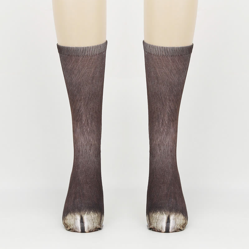 Plus Size Pig Donkey Horse Quarter Socks(3 Pairs) - Donkey - EU38-44(US5-10) - image 2