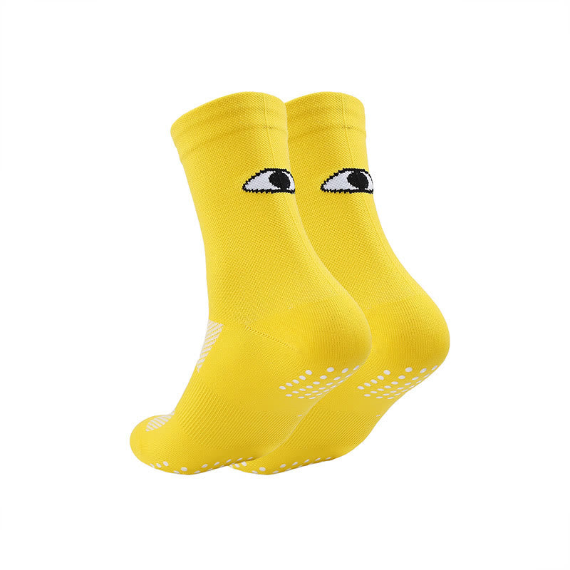 Plus Size Eyes Quarter Compression Socks(3 Pairs) - Yellow - EU40-45(US7-11) - image 6