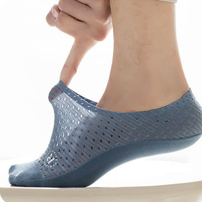 Solid Color Mesh No Show Socks(6 Pairs) - image 1