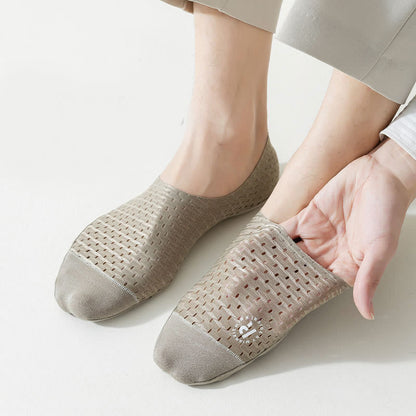 Solid Color Mesh No Show Socks(6 Pairs) - image 5