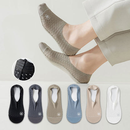 Solid Color Mesh No Show Socks(6 Pairs) - Multicolor - EU39-44(US6-10) - image 0