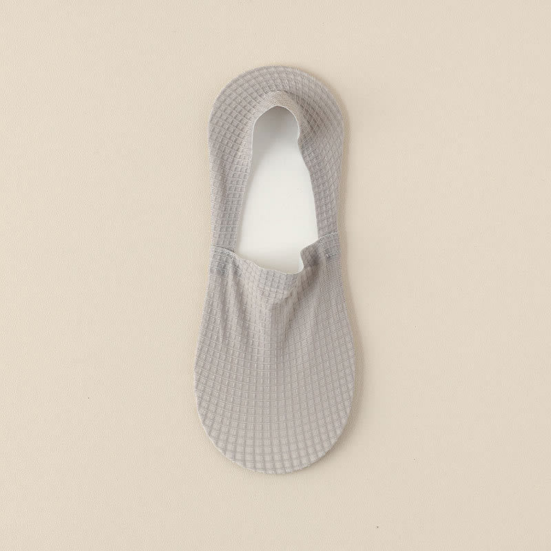 Waffle No Show Socks(7 Pairs) - Light Gray - EU39-44(US6-10) - image 14