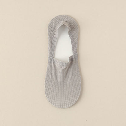 Waffle No Show Socks(7 Pairs) - Light Gray - EU39-44(US6-10) - image 14