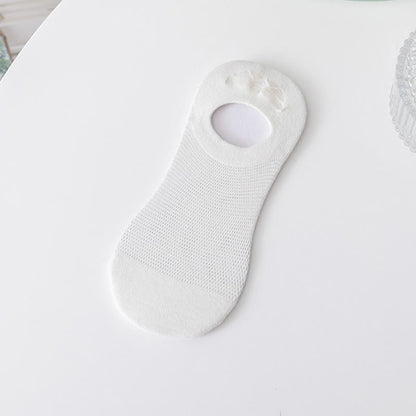 Soft Solid Color No Show Socks(7 Pairs) - White - EU37-40(US4-7) - image 7