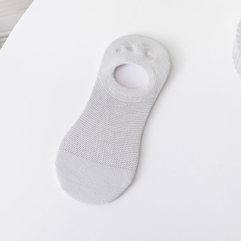 Soft Solid Color No Show Socks(7 Pairs) - Grey - EU37-40(US4-7) - image 11