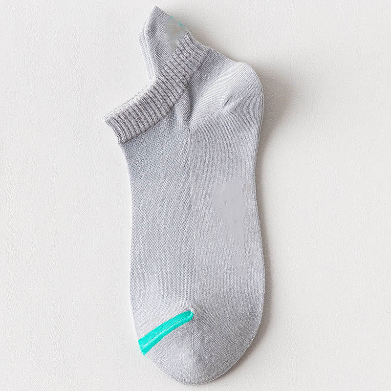 Plus Size Multicolor Mesh Ankle Compression Socks(10 Pairs) - Light Gray - EU39-44(US6-10) - image 9