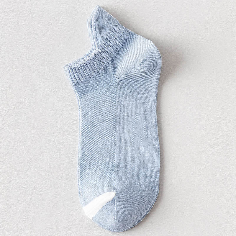 Plus Size Multicolor Mesh Ankle Compression Socks(10 Pairs) - Light Blue - EU39-44(US6-10) - image 7