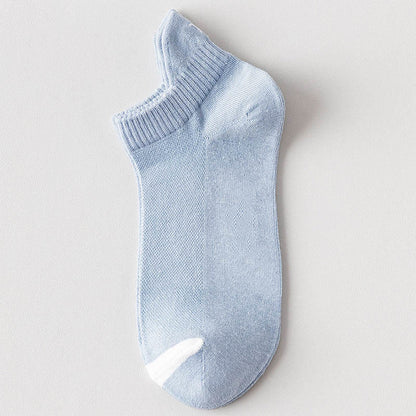 Plus Size Multicolor Mesh Ankle Compression Socks(10 Pairs) - Light Blue - EU39-44(US6-10) - image 7