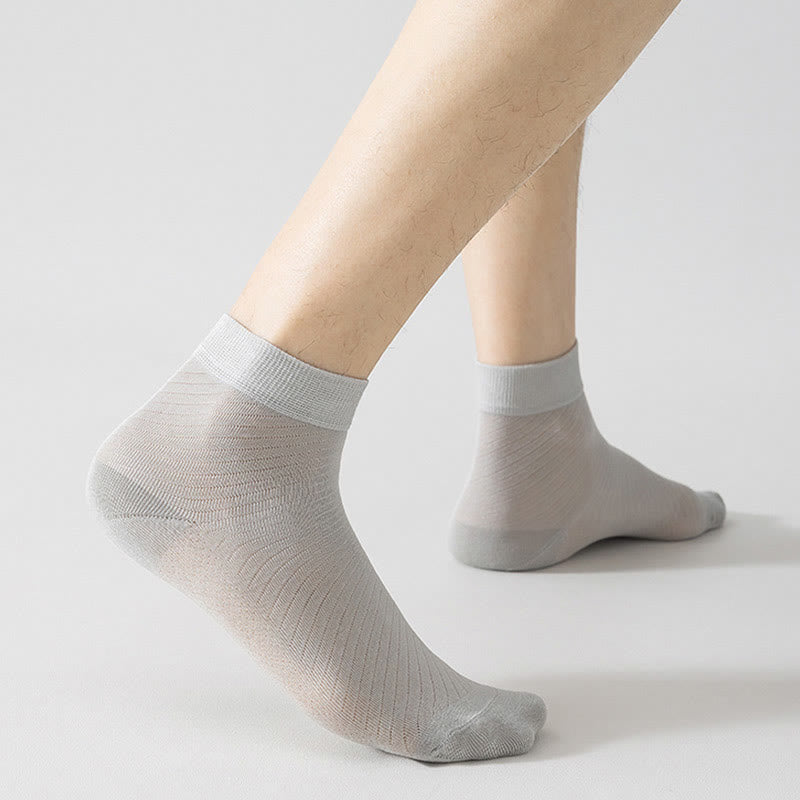 Ice Silk Quarter Socks(5 Pairs) - image 3