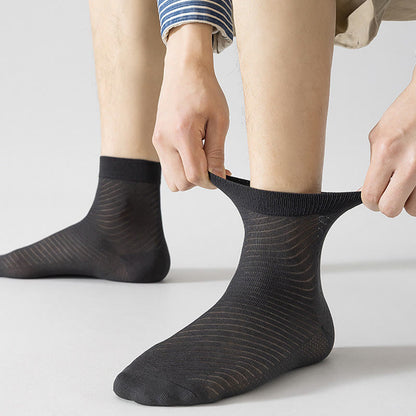 Ice Silk Quarter Socks(5 Pairs) - image 1