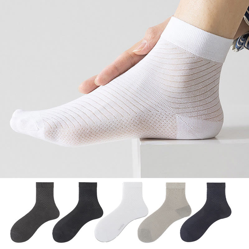 Ice Silk Quarter Socks(5 Pairs) - Multicolor - EU38-44(US5-10) - image 0