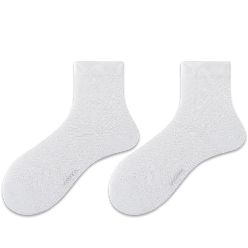Ice Silk Quarter Socks(5 Pairs) - White - EU38-44(US5-10) - image 9