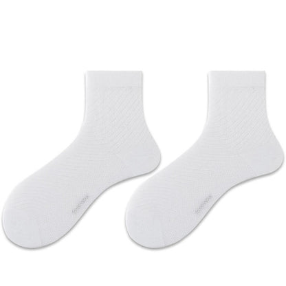 Ice Silk Quarter Socks(5 Pairs) - White - EU38-44(US5-10) - image 9