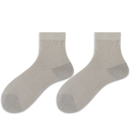 Ice Silk Quarter Socks(5 Pairs) - Light Gray - EU38-44(US5-10) - image 6