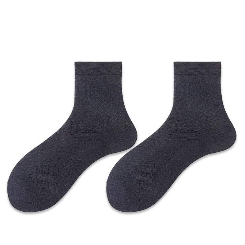 Ice Silk Quarter Socks(5 Pairs) - Navy Blue - EU38-44(US5-10) - image 7